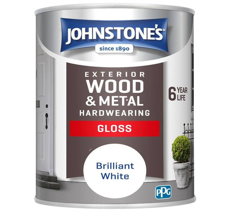 Johnstone's Exterior Hardwearing Gloss - Brilliant White 750ml