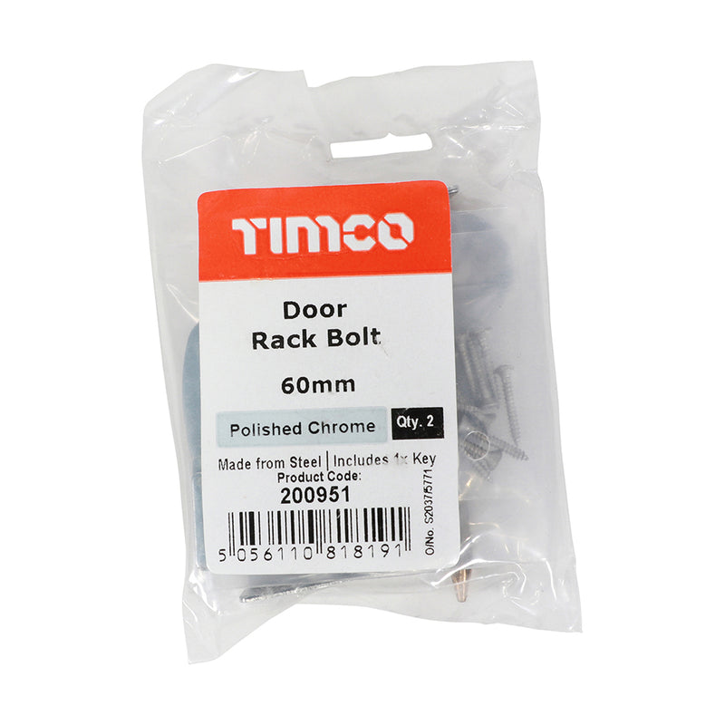 TIMCO Door Rack Bolts Electro Brass - 60mm