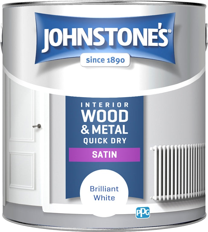 Johnstone's Quick Dry Satin - Brilliant White 2.5L