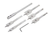 Blue Spot Tools 7 PCE 100MM Stubby Flat Wood Bits