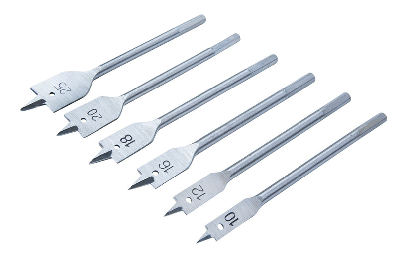 Blue Spot Tools 6 PCE Flat Wood Bit Set (10-25mm)