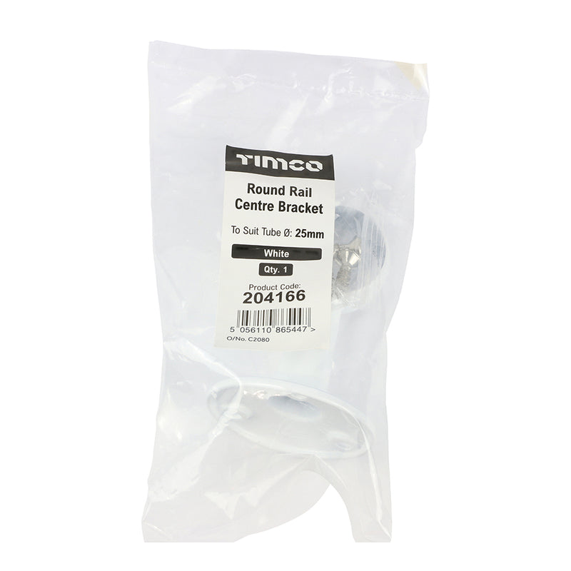 TIMCO Centre Bracket For Round Tube Polished Chrome - 25mm