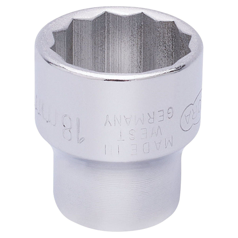 Draper Elora Bi-Hexagon Socket, 3/8" Sq. Dr., 18mm 25945 Draper - Town Tools 