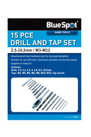 Blue Spot Tools 15 PCE Drill and Tap Set in Tin (M3-M12)