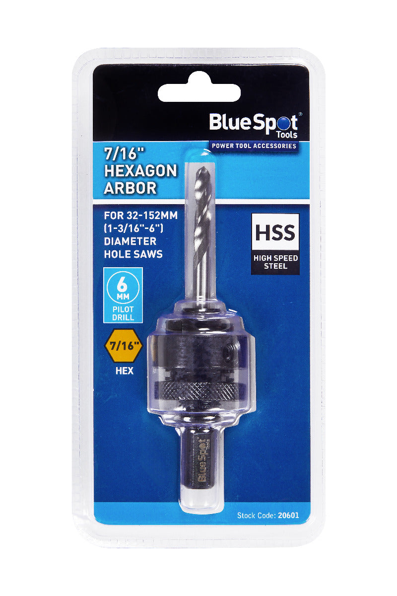 Blue Spot Tools 7/16" Hexagon Arbor (For 30-152MM Holesaws)