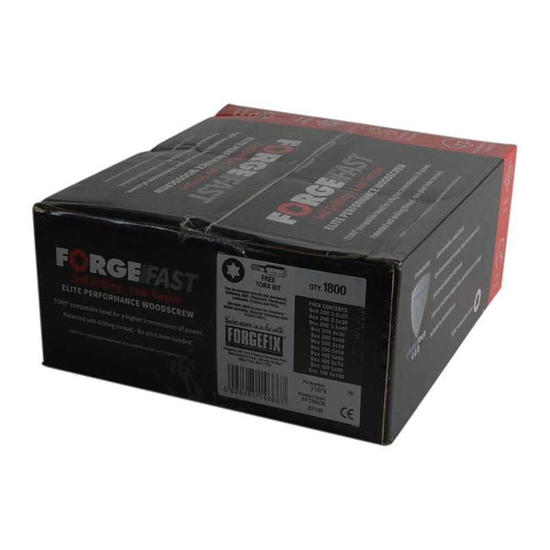 Forgefix ForgeFast Torx® Compatible Wood Screw Pack 1800 Piece ForgeFix - RockBottom Northampton