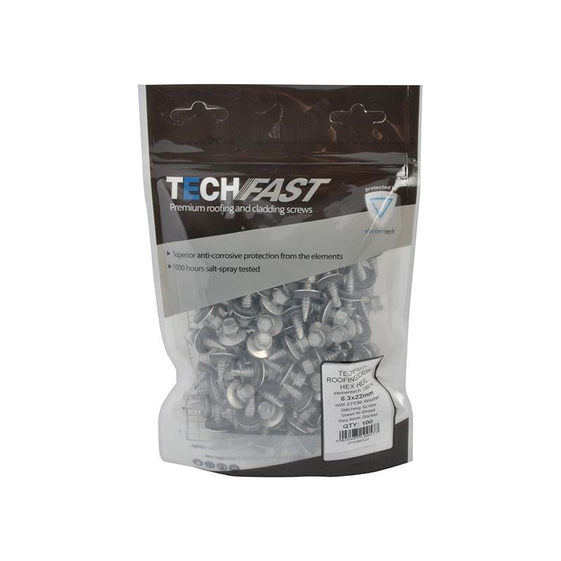 Forgefix TechFast Hex Head Stitching Screw Self-Drill 6.3 x 22mm Pack 100 ForgeFix - RockBottom Northampton