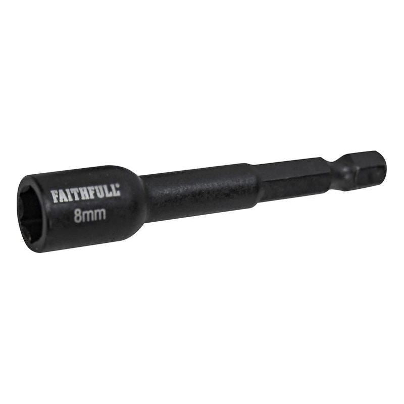 Faithfull Magnetic Impact Nut Driver 8mm x 1/4in Hex Faithfull - RockBottom Northampton