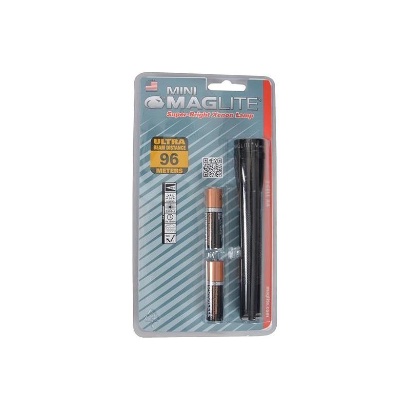Maglite M2A016 Mini Mag AA Incandescent Torch Black (Blister Pack) Maglite - RockBottom Northampton