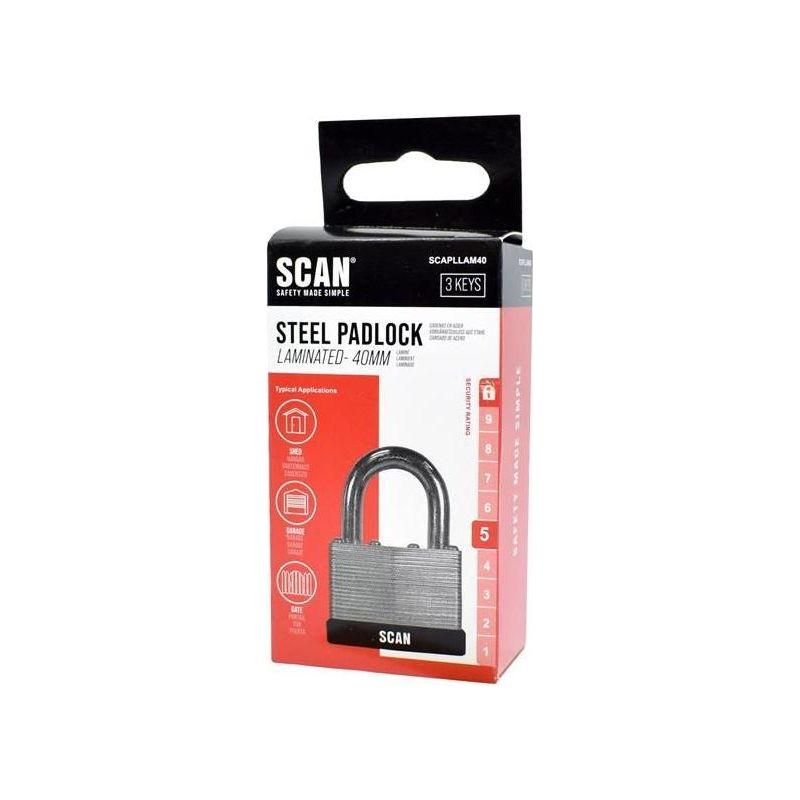Scan Laminated Steel Padlock 40mm Scan - RockBottom Nothampton