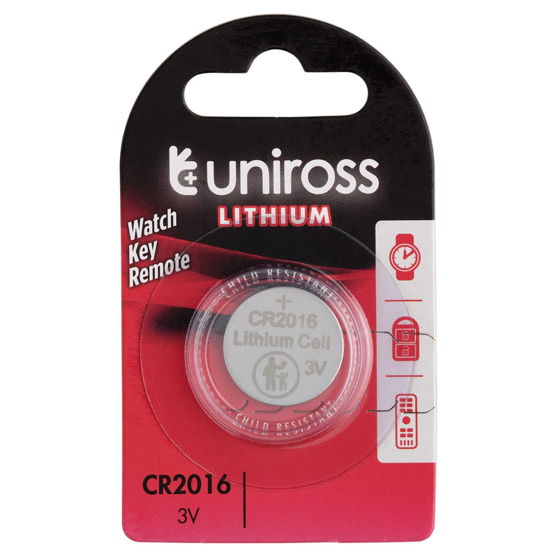 Draper 21593 Uniross Lithium Coin Cell CR2016 Battery