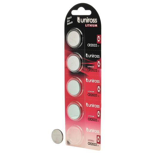 Draper 21600 Uniross Lithium Coin Cell CR2032 Batteries (Pack of 5)