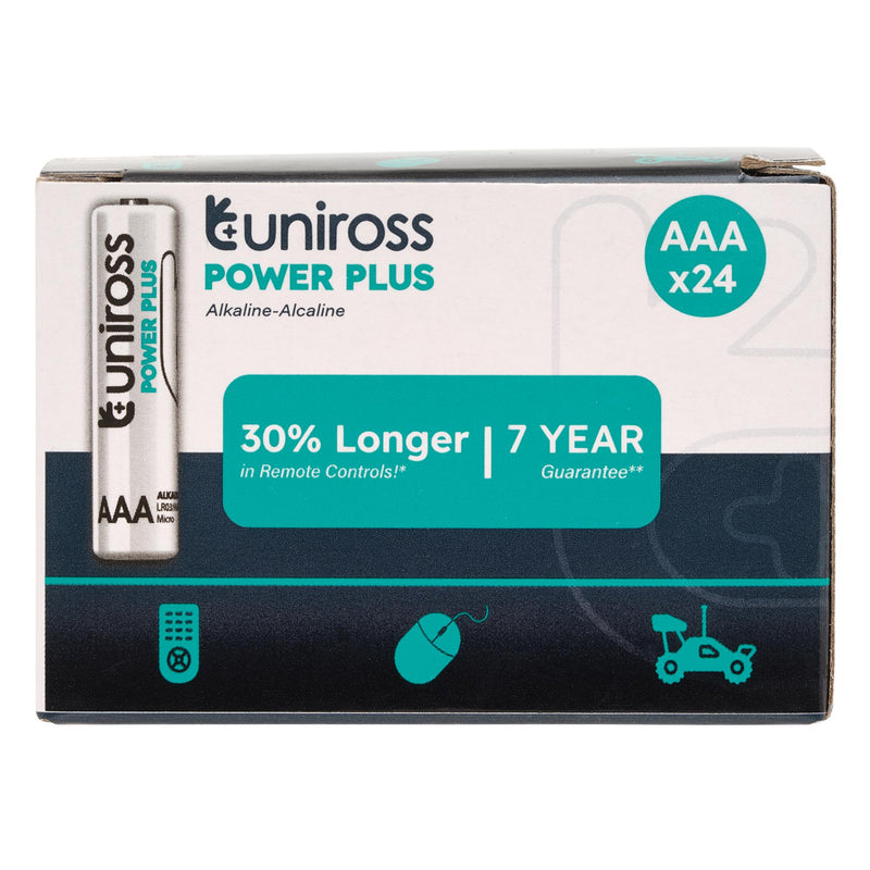 Draper 21601 Uniross LR03 AAA Power Plus Alkaline Batteries (Pack of 24)
