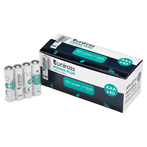 Draper 21605 Uniross LR03 AAA Power Plus Alkaline Batteries (Pack of 40)
