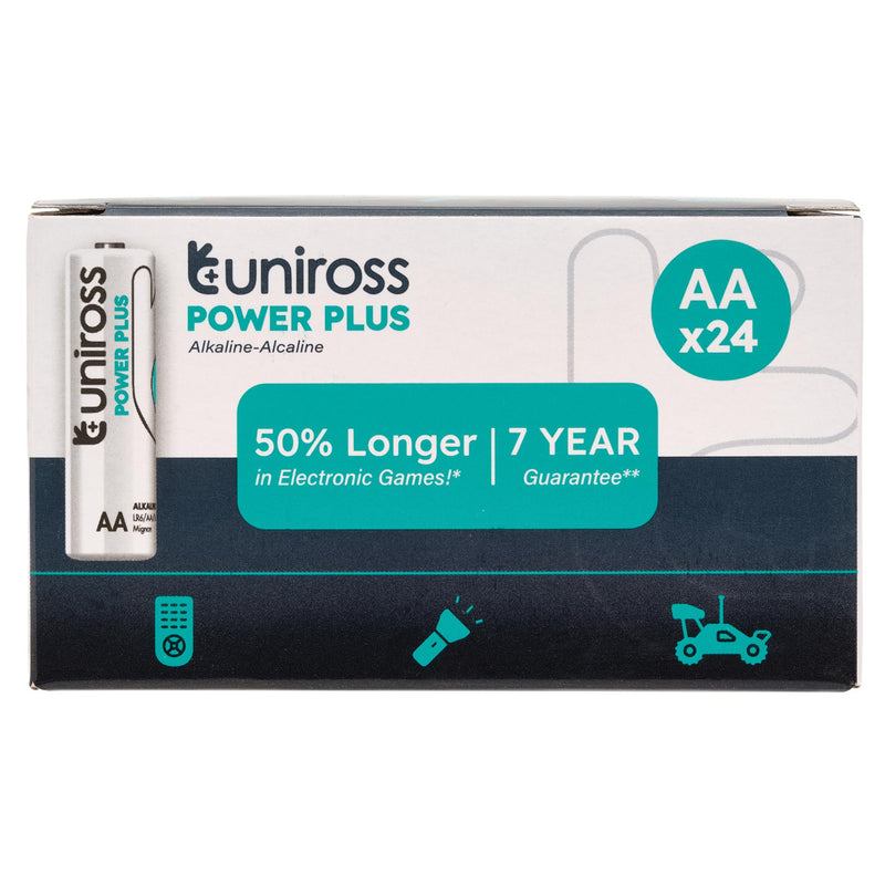 Draper 21607 Uniross LR6 AA Power Plus Alkaline Batteries (Pack of 24)
