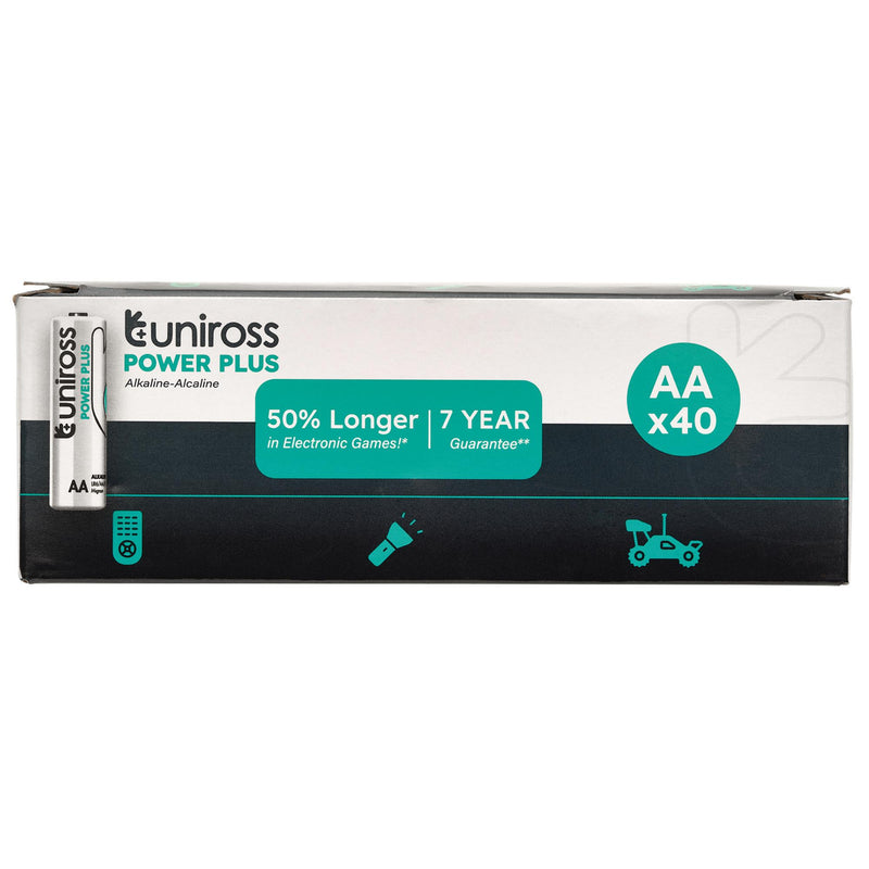 Draper 21609 Uniross LR6 AA Power Plus Alkaline Batteries (Pack of 40)