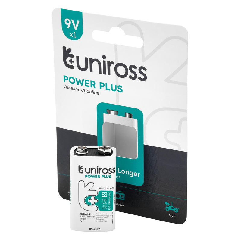 Draper 21696 Uniross 6LR61 9V Power Plus Alkaline Battery
