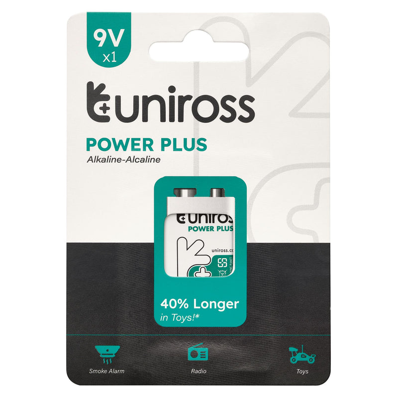 Draper 21696 Uniross 6LR61 9V Power Plus Alkaline Battery