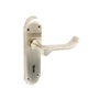 Securit Brushed Nickel Shaped Lock Handles (1 Pair) 170mm
