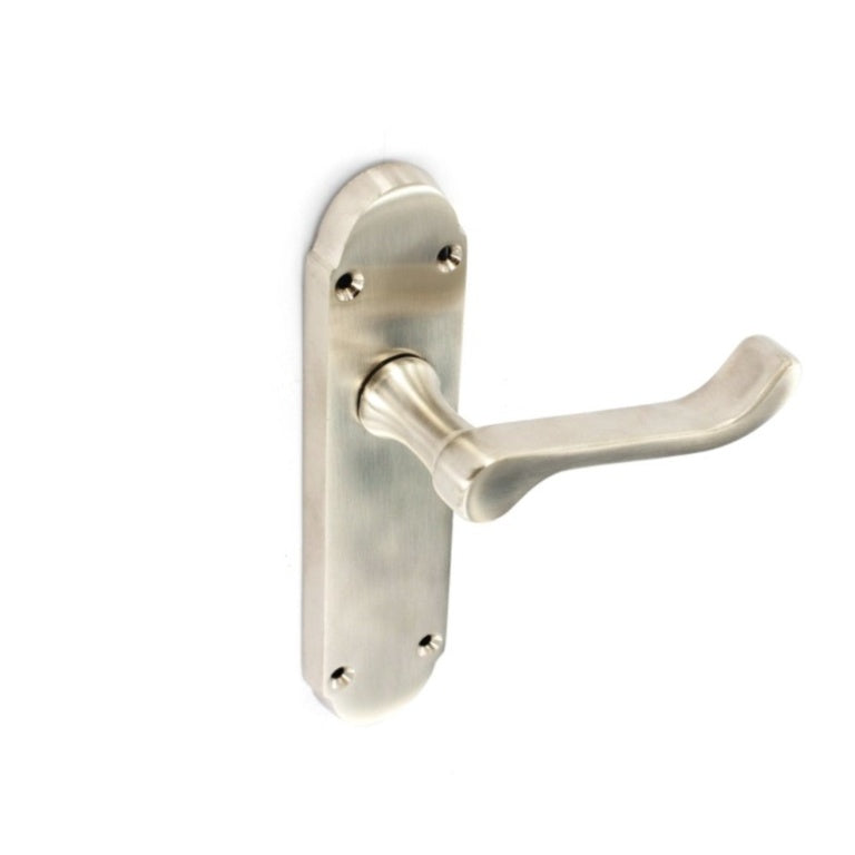 Securit Brushed Nickel Shaped Latch Handles (1 Pair) 170mm