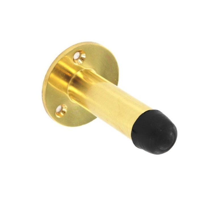 Securit Brass projecting door stop 75mm