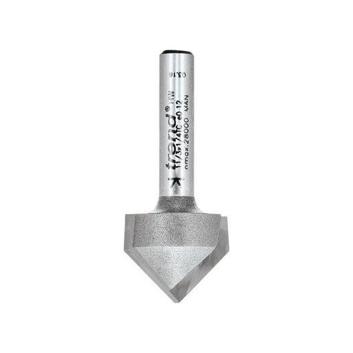 Trend 11/3 x 1/4 TCT V-Groove Cutter 45° 9.2 x 19.1mm Trend - RockBottom Northampton