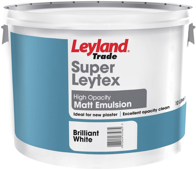 Leyland Trade Super Leytex Matt 10L Brilliant White