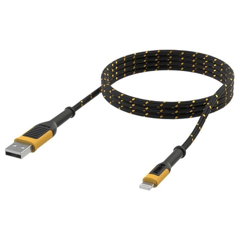 Dewalt Telecoms USB A to Lightning® Reinforced Charging Cable 1.8m (6ft) DEWALT Telecoms - RockBottom Northampton
