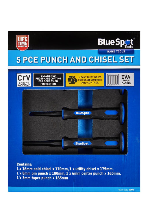 Blue Spot Tools 5 PCE Punch and Chisel Set in EVA Foam
