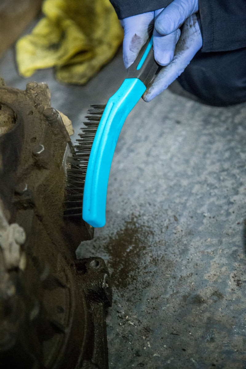 Blue Spot Tools Long Handle Soft Grip Wire Brush
