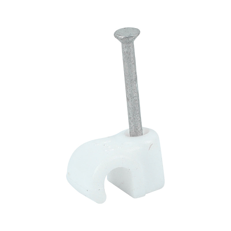 TIMCO Round Cable Clips White - To fit 11.0mm