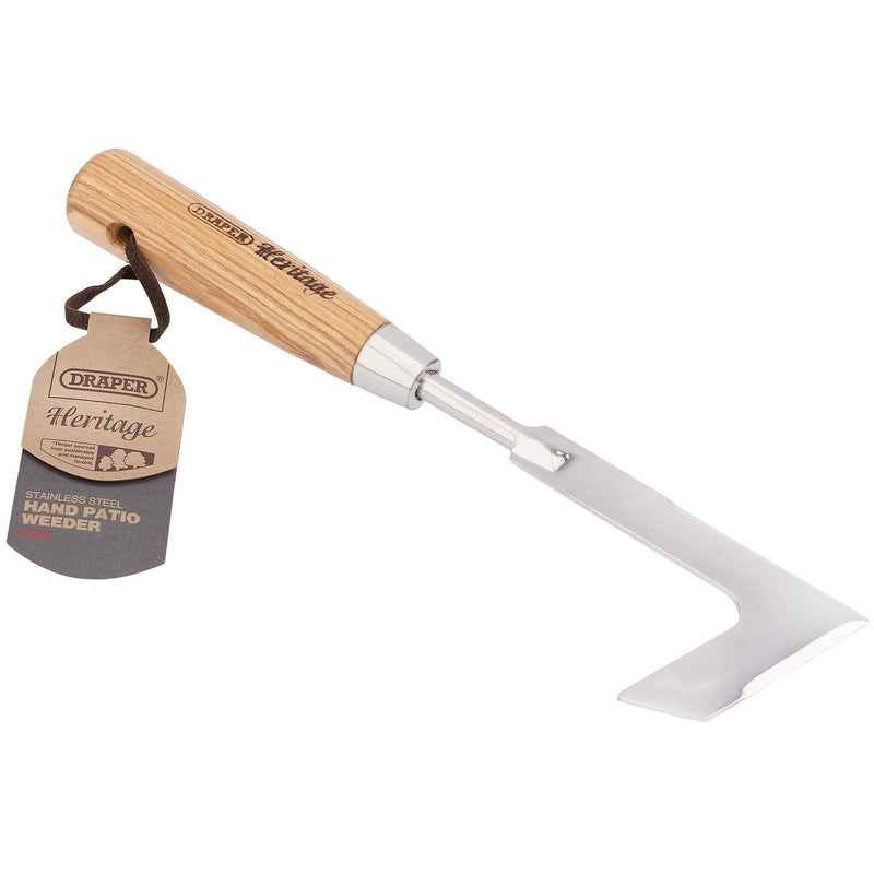 Draper Heritage Stainless Steel Hand Patio Weeder With Ash Handle 99028 Draper - Town Tools 