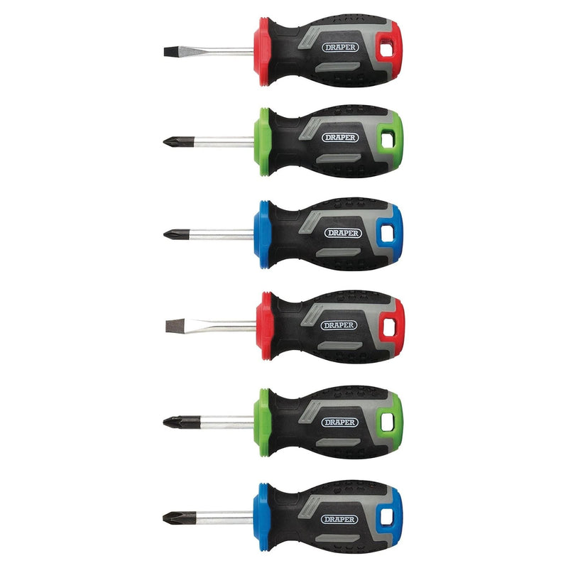 Draper Stubby Soft Grip Screwdriver Set (6 Piece) Draper - Town Tools