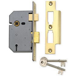 Union 3 Lever Mortice Sashlock Polished Brass 2.5"