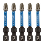 Draper Expert PZ-Type Impact Screwdriver Bits, No.2 x 50mm, 1/4" Hex (Pack of 5) Draper - Town Tools 