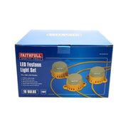 Faithfull Power Plus Festoon Lights 10 LED Bulbs 110V 22m Faithfull Power Plus - RockBottom Northampton