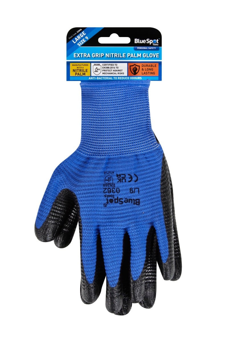 Blue Spot Tools Extra Grip Nitrile Glove