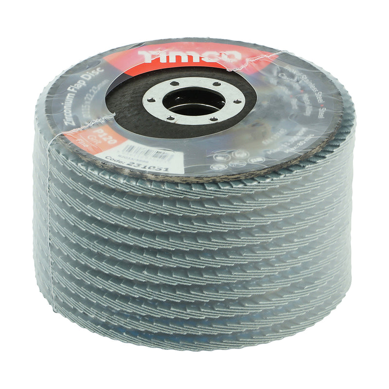 TIMCO Set of Flap Discs Zirconium Type 29 Conical Grit — Box