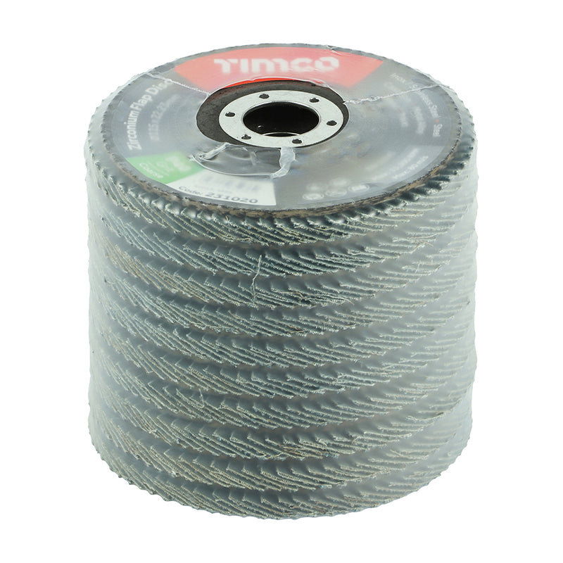 TIMCO Set of Flap Discs Zirconium Type 29 Conical Grit — Box