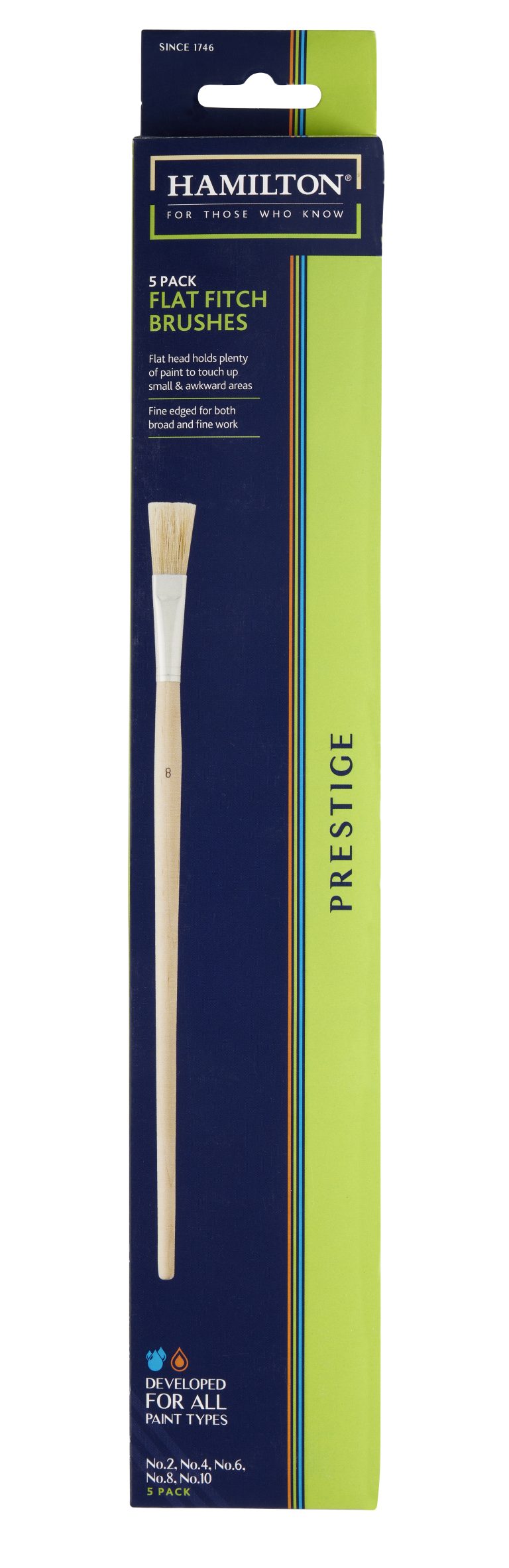 Hamilton Prestige Fitch Flat Brushes 5 Pack — Trade Pack of 6
