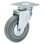 Draper Swivel Plate Fixing Rubber Castor, 100mm Diameter, S.W.L. 80kg Draper - Town Tools