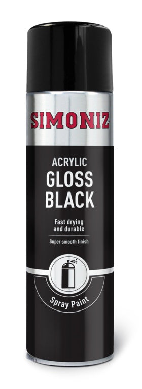 Simoniz Spray Paint - Gloss Black (Aerosol) 500ml