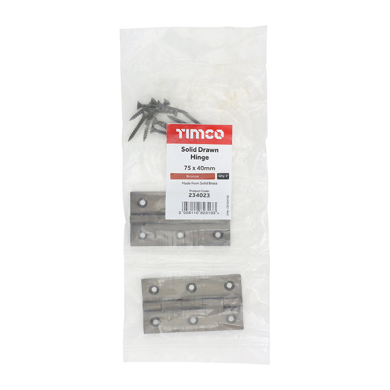 TIMCO Solid Drawn Brass Hinges Polished Chrome