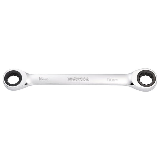 Draper Draper HI-TORQ Metric Double Ratchet Ring Spanner, 14 x 15mm Draper - Town Tools