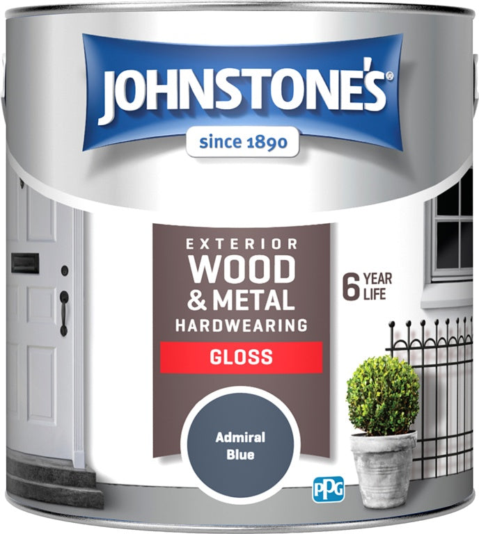 Johnstone's Exterior Hardwearing Gloss 2.5L Admiral Blue