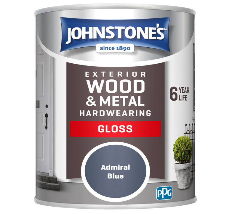 Johnstone's Exterior Hardwearing Gloss 750ml Admiral Blue