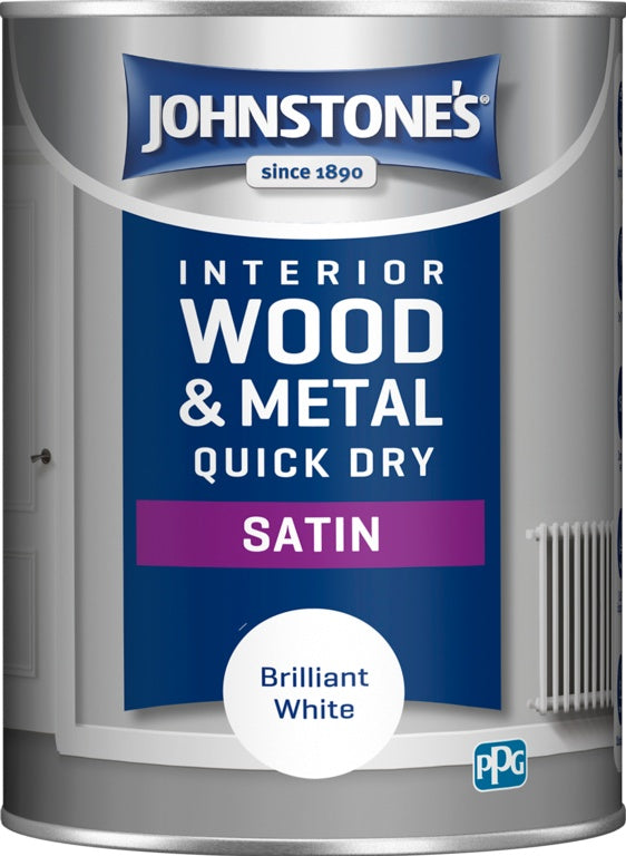 Johnstone's Quick Dry Satin - Brilliant White 1.25L