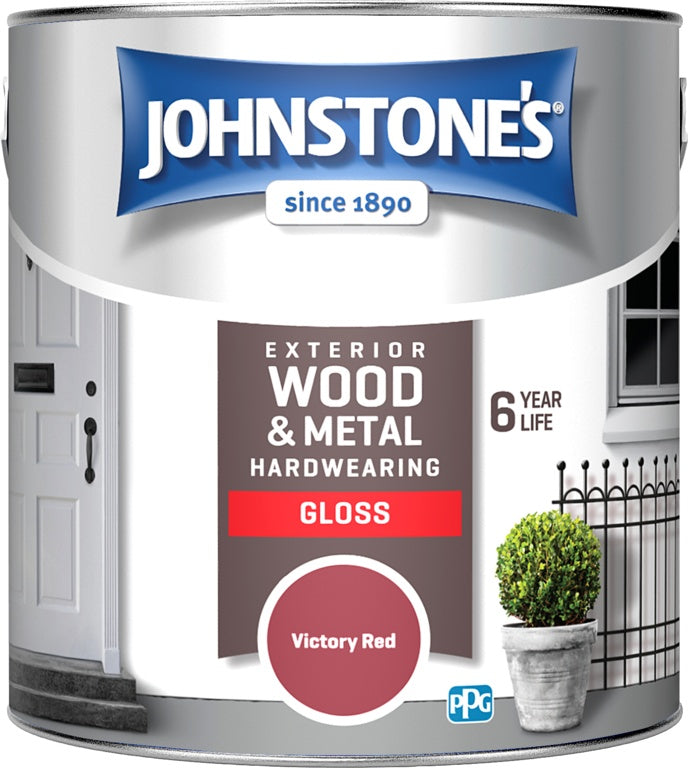 Johnstone's Exterior Hardwearing Gloss 2.5L Victory Red