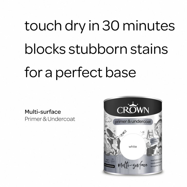 Crown Quick Dry Multi Surface Primer & Undercoat 750ml