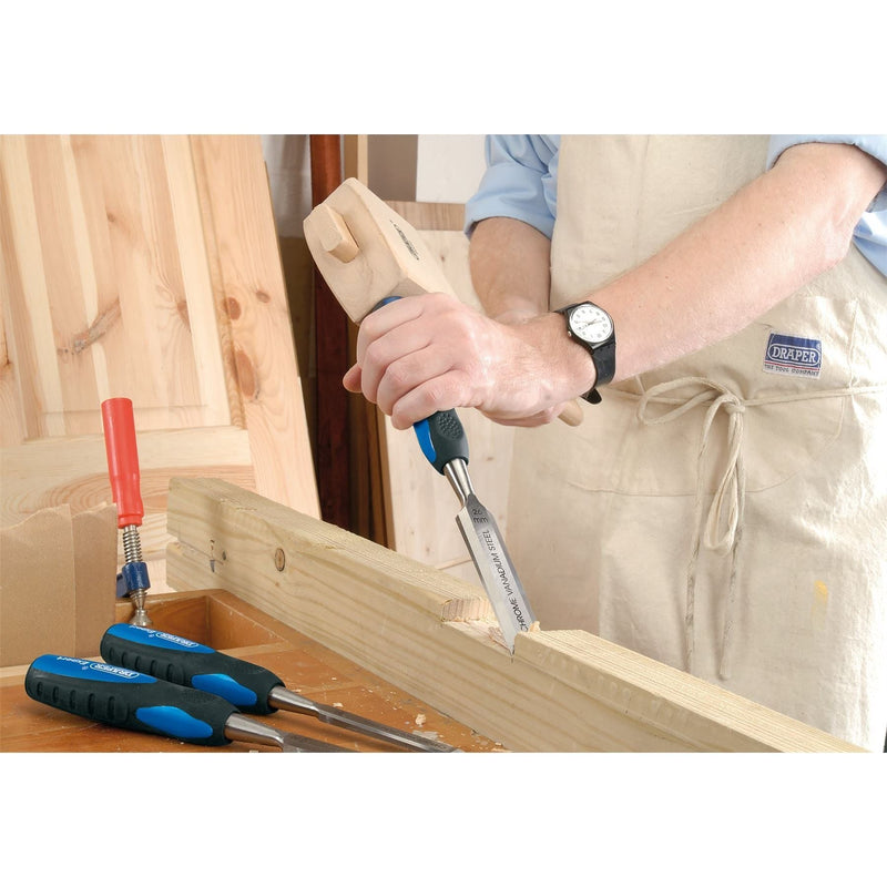 Draper Draper Expert Soft Grip Bevel Edge Wood Chisel Set, 150mm (3 Piece) Draper - Town Tools